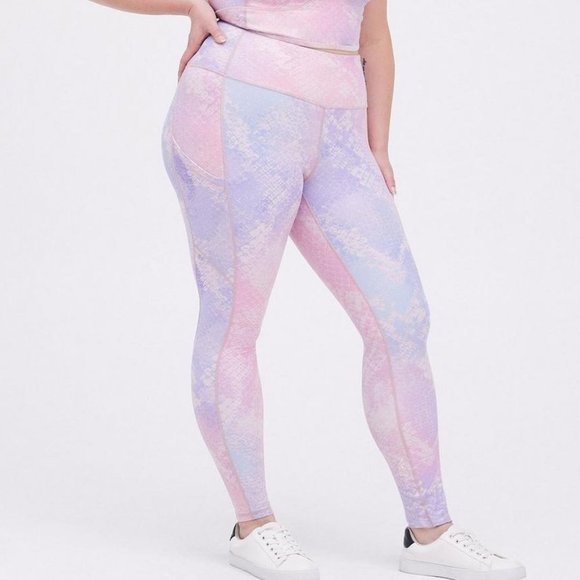 torrid Pants - Torrid 1X Full Length Active Leggings With Side Pockets Snake Pink